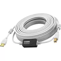 Top Brands | Vision White USB 2.0 Cable 10m | In Stock | Quzo UK