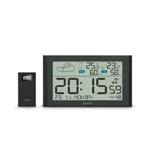 Digital Weather Stations | Hama Sylt Weather Station, with Outdoor Sensor, Radio, Alarm, black