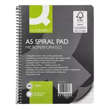 Writing Notebooks | Q-CONNECT Spiral Notepad A5, cardboard cover, lined, 6-holes