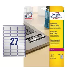 Avery | Avery L601120. Product colour: Silver, Shape: Rounded rectangle,