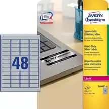Avery | Avery Silver Heavy Duty Labels. Product colour: Silver, Shape: Rounded