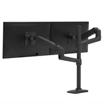 Ergotron | Ergotron LX Series LX Dual Stacking Arm, Tall Pole, Matte Black,