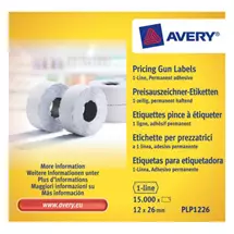 Labels | Avery PLP1226 selfadhesive label Price tag Permanent White 15000