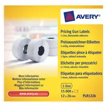 Labels | Avery PLR1226 self-adhesive label Price tag White 15000 pc(s)