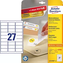 Paper | Avery L4737REV25 selfadhesive label Rounded rectangle Removable White