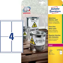 Large Labels | Avery White Heavy Duty Laser Labels | Quzo UK