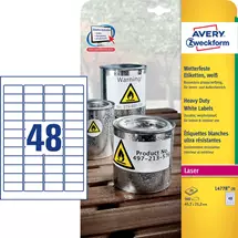Avery | Avery White Heavy Duty Laser Labels, White, Selfadhesive printer