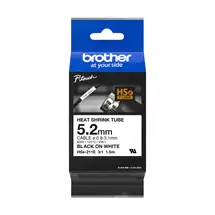 Label Printer Tape | Brother HSE-211E label-making tape Black on white | In Stock