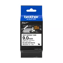 Label Printer Tape | Brother HSE-221E label-making tape Black on white | Quzo UK
