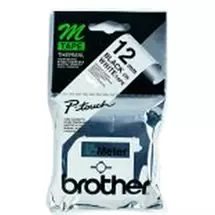 Label Printer Tape | Brother Labelling Tape  12mm, Black/White, Blister labelmaking tape