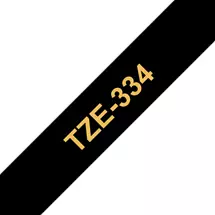 Label Printer Tape | Brother Laminated tape 12mm, Gold on black, TZe, Thermal transfer,