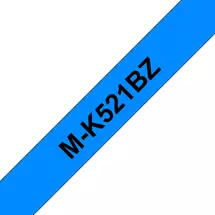 Label Printer Tape | Brother MK521B. Label colour: Black on blue, Tape type: M, Product