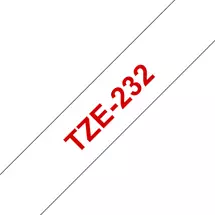 Label Printer Tape | Brother TZE-232 label-making tape Red on white | In Stock