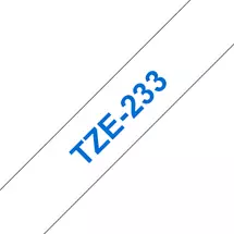 Label Printer Tape | Brother TZE-233 label-making tape Blue on white | In Stock