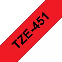 Label Printer Tape | Brother TZE-451 label-making tape Black on red TZ | In Stock