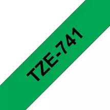 Label Printer Tape | Brother TZE741, Black on green, TZ, Philippines, 5 year(s), 1.8 cm, 8