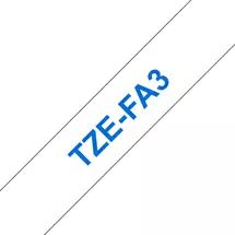 Label Printer Tape | Brother TZE-FA3 label-making tape Blue on white | In Stock