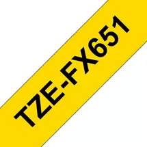 Label Printer Tape | Brother TZE-FX651 label-making tape Black on yellow TZ