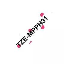 Label Printer Tape | Brother TZE-MPPH31 label-making tape Black on pink