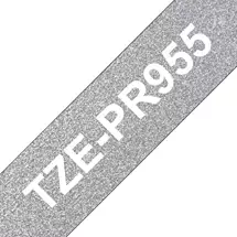 Label Printer Tape | Brother TZE-PR955 label-making tape White on silver