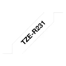 Label Printer Tape | Brother TZE-R231 label-making tape Black on white | In Stock