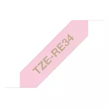 Label Printer Tape | Brother TZE-RE34 label-making tape Gold on Pink | In Stock