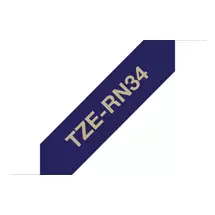 Label Printer Tape | Brother TZE-RN34 label-making tape Gold on navy | In Stock