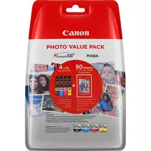 Canon Ink Cartridges | Canon CLI-551XL High Yield BK/C/M/Y Photo Value Pack