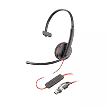 HP Headsets | HP Poly Blackwire 3210 Monaural USB-C Headset +USB-C/A Adapter