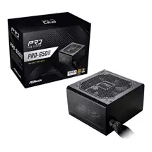 ASRock | ASRock PRO650G 650W ATX Power Supply Unit, 80 Plus Gold Certified,