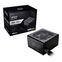 ASRock | ASRock PRO750G 750W ATX Power Supply Unit, 80 Plus Gold Certified,