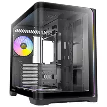 Antec Constellation C5 Curve Gaming Case, 1 X Usb Type-C / 2 X Usb 3.0, Tempered Glass Front And Side Window Panels, Dual Chamber Design, 4 X Pre-Installed Argb Led Fans, Micro-Atx, Itx Compatible