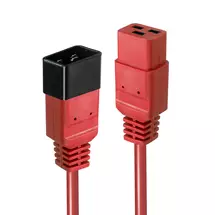 Power Cables | Lindy 3m IEC C19 to C20 Extension Cable, Red | Quzo UK