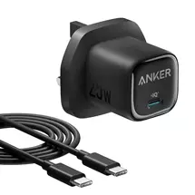 Mobile Device Chargers | Anker USB-C Charger, 25W with USB-C Cable, Black | In Stock