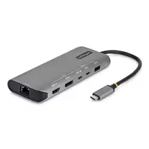 StarTech.com USB4 Multiport Adapter, Driverless Dual-4K for macOS and Windows, 140W Power Delivery Charging, 3-Port 10Gbps Hub, 2.5GbE, Mini Dock