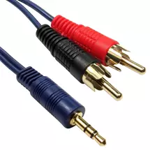 Audio Cables | Cables Direct 3.5mm - 2xRCA, 20m audio cable Blue | Quzo UK