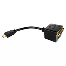 CABLES DIRECT Video Cable | Cables Direct HDMI to HDMI + DVI Splitter 0.12 m HDMI Type A