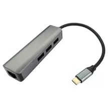 Cables | CDL USB C Gig Lan-3 Port A Hub | In Stock | Quzo UK