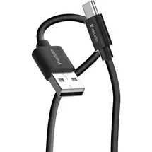 Verbatim Essentials Sync & Charge USB-A to C Cables. Cable length: 1 m. Connector 1: USB A, Connector 2: USB C, USB version: USB 2.0, Maximum data transfer rate: 0.48 Gbit/s, Product colour: Black, White