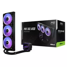 ASRock | ASRock Pro 360 ARGB AIO Liquid CPU Cooler, 360mm Radiator, Triple