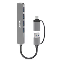 Port Designs Interface Hubs | Port Designs 900161 interface hub USB 2.0 Type-A 5000 Mbit/s Silver