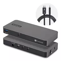 StarTech.com 4-Port Thunderbolt 5 Hub with Thunderbolt Share KVM, 80/120Gbps, 8K Multi-Display, 140W PD, USB-A 10Gbps, TB4 & USB4, MacBook M4 Pro M4 Max M5, Thunderbolt 5, Thunderbolt 5, USB 3.2 Gen 2 (3.1 Gen 2) Type-A, Kensington, 80 Mbit/s, 7680 x