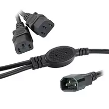 Cablenet | Cablenet 1m IEC C14 - 2 x IEC C13 0.5m Legs Black PVC Power Leads