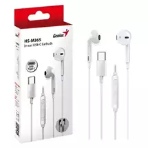 Genius | Genius HsM365w UsbC InEar Wired Earbuds With In Line Microphone And