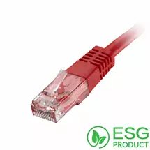 Cablenet | Cablenet 0.5m Cat5e RJ45 Red U/UTP PVC 24AWG Flush Moulded Booted