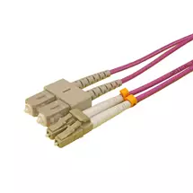 Violet | Cablenet 1.5m OM3 50/125 LC-SC Duplex Violet LSOH Fibre Patch Lead