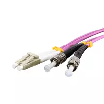 Violet | Cablenet 10m OM3 50/125 LC-ST Duplex Violet LSOH Fibre Patch Lead