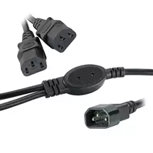 Power Cables | Cablenet 1m IEC C14  2 x IEC C13 0.5m Legs Black PVC Power Leads.