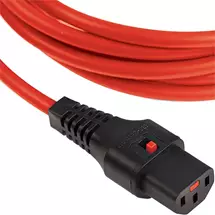 Power Cables | Cablenet 1m IEC C14 - IEC C13 IEC Lock Red PVC 1.0mm Power Leads