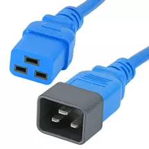Power Cables | Cablenet 1m IEC C20 - IEC C19 Blue PVC 1.5mm Power Leads